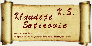 Klaudije Sotirović vizit kartica